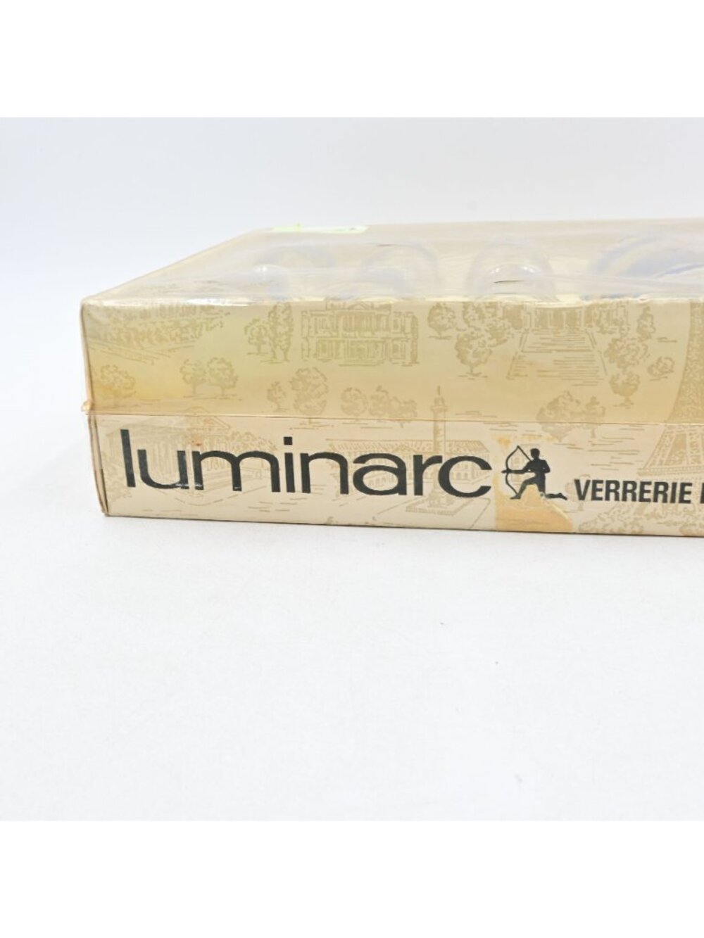 Luminarc Blue Gold Leaves Decanter & 6 Cordial Shot Glasses Boxed Set Vintage - Picture 7 of 8